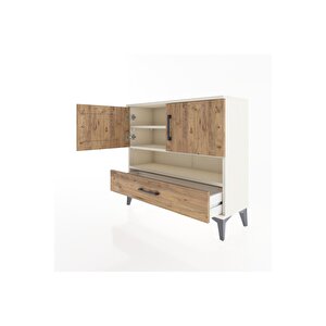 Arges Şifonyer 3 Raflı Tek Çekmeceli 2 Kapaklı 88x30x80 Aytaşı-çam