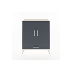 Arges Şifonyer 2 Raflı Tek Çekmeceli 2 Kapaklı 88x30x106 Aytaşı-antrasit