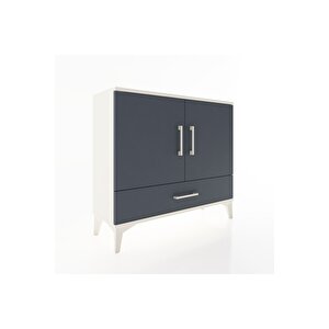 Arges Şifonyer 2 Raflı Tek Çekmeceli 2 Kapaklı 88x30x80 Aytaşı-antrasit