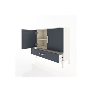 Arges Şifonyer 2 Raflı Tek Çekmeceli 2 Kapaklı 88x30x80 Aytaşı-antrasit