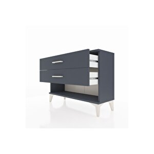 Arges Şifonyer 2 Çekmeceli 88x30x64 Antrasit-antrasit