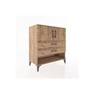 Hyperion Şifonyer Tek Raflı 2 Çekmeceli 2 Kapaklı 88x44x96 Çam-çam