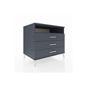 Kronos Şifonyer Tek Raflı 3 Çekmeceli 88x59x80 Antrasit-antrasit