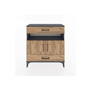 Arges Şifonyer 3 Raflı 2 Çekmeceli 2 Kapaklı 88x30x96 Antrasit-çam