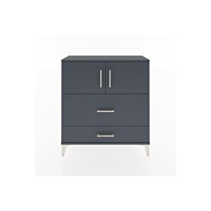 Arges Şifonyer 2 Raflı 2 Çekmeceli 2 Kapaklı 88x30x96 Antrasit-antrasit