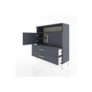 Arges Şifonyer 3 Raflı 2 Çekmeceli 2 Kapaklı 88x30x96 Antrasit-antrasit