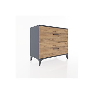 Hyperion Şifonyer 2 Çekmeceli 88x44x80 Antrasit-çam