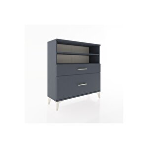 Arges Şifonyer 2 Raflı 2 Çekmeceli 88x30x96 Antrasit-antrasit