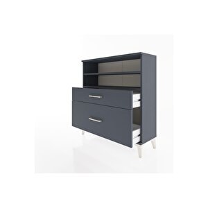 Arges Şifonyer 2 Raflı 2 Çekmeceli 88x30x96 Antrasit-antrasit