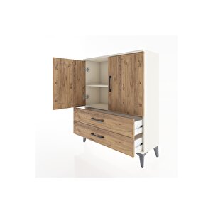 Arges Şifonyer 2 Raflı 2 Çekmeceli 2 Kapaklı 88x30x106 Aytaşı-çam