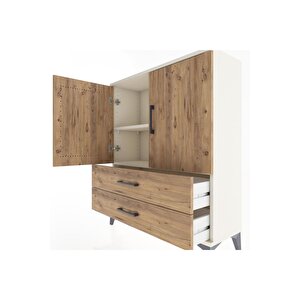 Arges Şifonyer 2 Raflı 2 Çekmeceli 2 Kapaklı 88x30x106 Aytaşı-çam