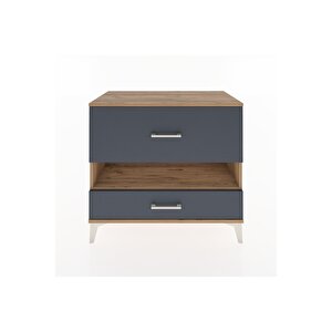 Hyperion Şifonyer Tek Raflı 2 Çekmeceli 88x44x80 Çam-antrasit