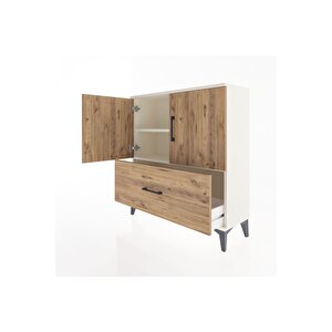 Arges Şifonyer 2 Raflı Tek Çekmeceli 2 Kapaklı 88x30x96 Aytaşı-çam