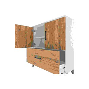 Arges Şifonyer 2 Raflı Tek Çekmeceli 2 Kapaklı 88x30x96 Aytaşı-çam