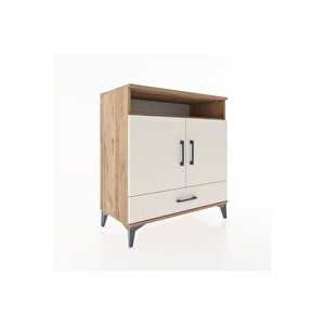 Hyperion Şifonyer 3 Raflı Tek Çekmeceli 2 Kapaklı 88x44x96 Çam-aytaşı