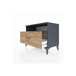 Hyperion Şifonyer Tek Raflı Tek Çekmeceli 88x44x64 Antrasit-çam