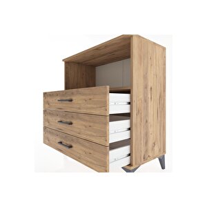 Hyperion Şifonyer Tek Raflı 3 Çekmeceli 88x44x96 Çam-çam