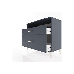 Hyperion Şifonyer Tek Raflı 2 Çekmeceli 88x44x80 Antrasit-antrasit