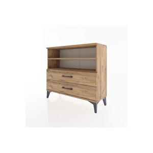 Arges Şifonyer 2 Raflı 2 Çekmeceli 88x30x80 Çam-çam