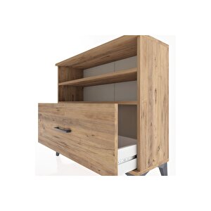 Arges Şifonyer 2 Raflı Tek Çekmeceli 88x30x80 Çam-çam