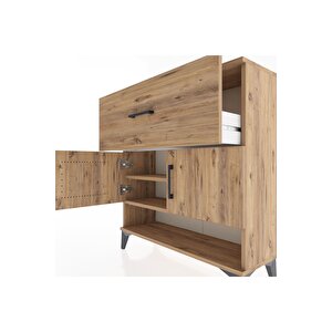 Arges Şifonyer 2 Raflı Tek Çekmeceli 2 Kapaklı 88x30x96 Çam-çam