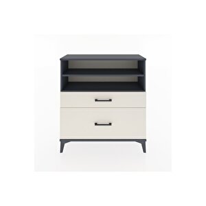 Arges Şifonyer 2 Raflı 2 Çekmeceli 88x30x96 Antrasit-aytaşı