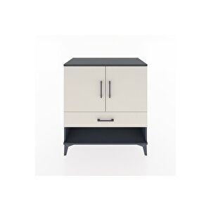 Hyperion Şifonyer 3 Raflı Tek Çekmeceli 2 Kapaklı 88x44x96 Antrasit-aytaşı