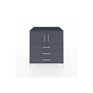 Kronos Şifonyer 2 Raflı 3 Çekmeceli 2 Kapaklı 88x59x96 Antrasit-antrasit