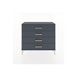 Arges Şifonyer 4 Çekmeceli 88x30x80 Antrasit-antrasit