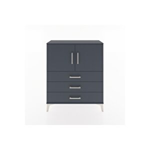 Arges Şifonyer 2 Raflı 3 Çekmeceli 2 Kapaklı 88x30x106 Antrasit-antrasit