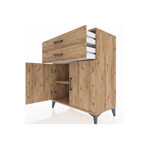 Hyperion Şifonyer Tek Raflı 2 Çekmeceli 2 Kapaklı 88x44x106 Çam-çam