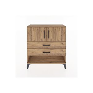 Arges Şifonyer 2 Raflı 2 Çekmeceli 2 Kapaklı 88x30x96 Çam-çam