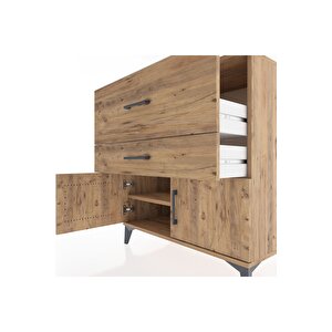 Hyperion Şifonyer Tek Raflı 2 Çekmeceli 2 Kapaklı 88x44x96 Çam-çam