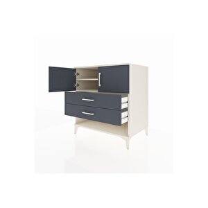 Kronos Şifonyer 2 Raflı 2 Çekmeceli 2 Kapaklı 88x59x96 Aytaşı-antrasit