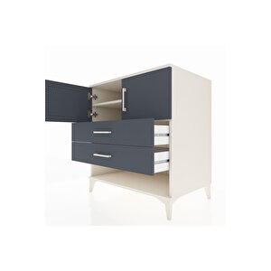 Kronos Şifonyer 2 Raflı 2 Çekmeceli 2 Kapaklı 88x59x96 Aytaşı-antrasit