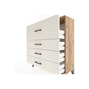 Arges Şifonyer 4 Çekmeceli 88x30x96 Çam-aytaşı