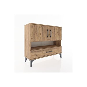 Arges Şifonyer 3 Raflı Tek Çekmeceli 2 Kapaklı 88x30x80 Çam-çam