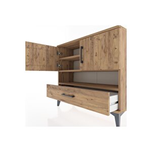 Arges Şifonyer 3 Raflı Tek Çekmeceli 2 Kapaklı 88x30x80 Çam-çam