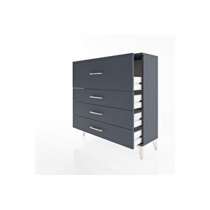 Arges Şifonyer 4 Çekmeceli 88x30x96 Antrasit-antrasit
