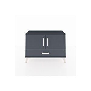 Arges Şifonyer 2 Raflı Tek Çekmeceli 2 Kapaklı 88x30x64 Antrasit-antrasit