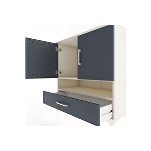 Hyperion Şifonyer 2 Raflı Tek Çekmeceli 2 Kapaklı 88x44x96 Aytaşı-antrasit