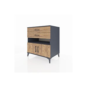 Kronos Şifonyer 2 Raflı 2 Çekmeceli 2 Kapaklı 88x59x96 Antrasit-çam