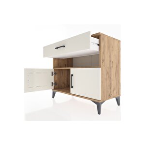 Hyperion Şifonyer Tek Raflı Tek Çekmeceli 2 Kapaklı 88x44x80 Çam-aytaşı