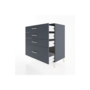 Hyperion Şifonyer 4 Çekmeceli 88x44x96 Antrasit-antrasit