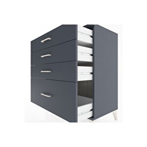 Hyperion Şifonyer 4 Çekmeceli 88x44x96 Antrasit-antrasit