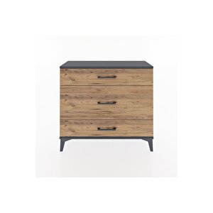 Arges Şifonyer 3 Çekmeceli 88x30x80 Antrasit-çam