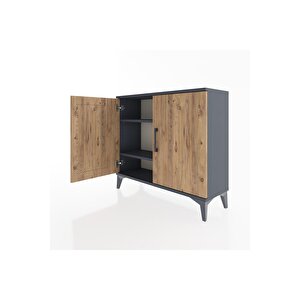 Arges Şifonyer 2 Raflı 2 Kapaklı 88x30x80 Antrasit-çam