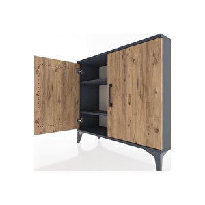 Arges Şifonyer 2 Raflı 2 Kapaklı 88x30x80 Antrasit-çam