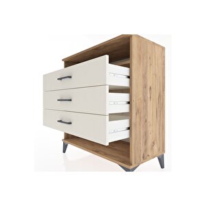 Hyperion Şifonyer Tek Raflı 3 Çekmeceli 88x44x96 Çam-aytaşı