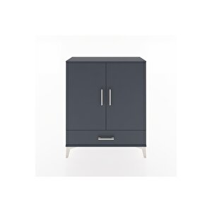 Arges Şifonyer 2 Raflı Tek Çekmeceli 2 Kapaklı 88x30x106 Antrasit-antrasit